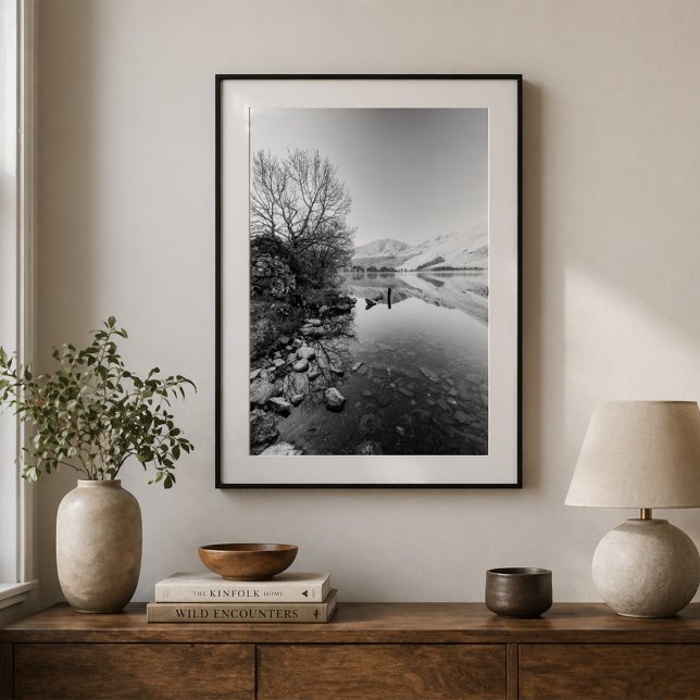 Poster Paisagem de Reflexo do Lago com Montanhas (Criador carregado)