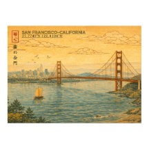Paisagem de San Francisco Califórnia em Ukiyo Japo