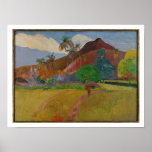 Poster Paisagem de Tahitian, 1891 (óleo em canvas)