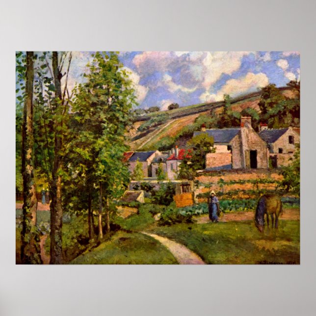 Poster Paisagem de Trabalho de Arte Pissarro (Frente)