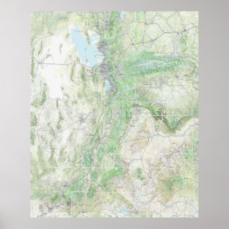 Poster Paisagem de Utah (mapa)