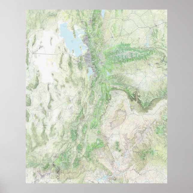 Poster Paisagem de Utah (mapa) (Frente)