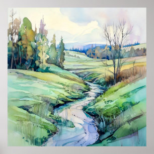 Poster Paisagem de Verão do País