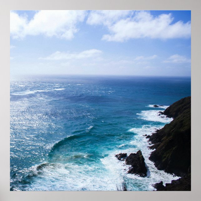 Poster Paisagem de Verão turva com Cliff (Frente)