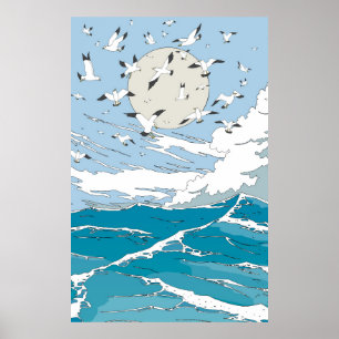 Poster Paisagem de Vintage Japonês