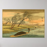 Paisagem de Wall Art Japonesa Vintage