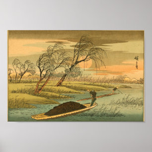 Poster Paisagem de Wall Art Japonesa Vintage