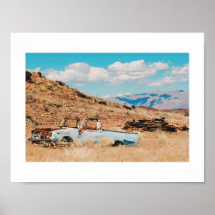 Pôster Paisagem Desertada do Carro Namíbia Savannah Poste