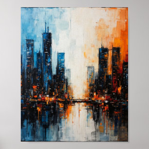 Poster Paisagem digital em tons duplos