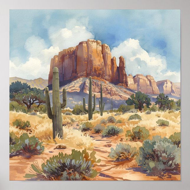 Poster Paisagem do Canyon do Deserto do Sudoeste (Frente)