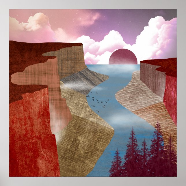 Poster Paisagem do Canyon Oceano (Frente)