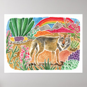 Poster Paisagem do Deserto Dreamer Coyote