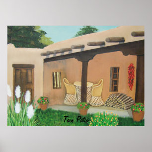 Poster Paisagem do ~ do pátio de Taos
