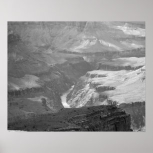 Poster Paisagem do Grand Canyon Preto e Branco 16x20