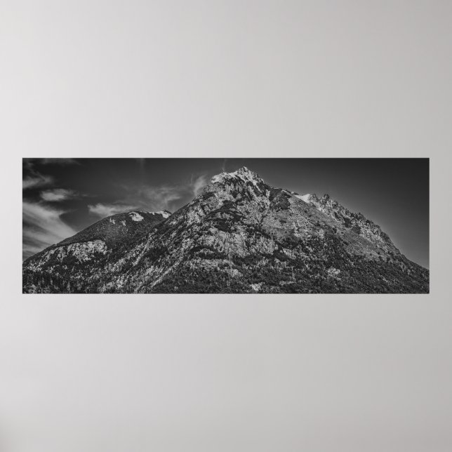 Poster Paisagem do huapi de nahuel preto e branco (Frente)