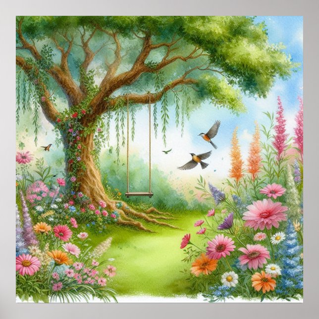 Poster Paisagem do Jardim Swing 3 (Frente)