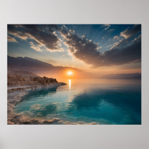 Poster paisagem do Mar Morto Israel