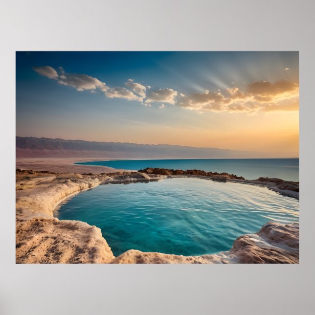 Poster paisagem do Mar Morto Israel (Frente)