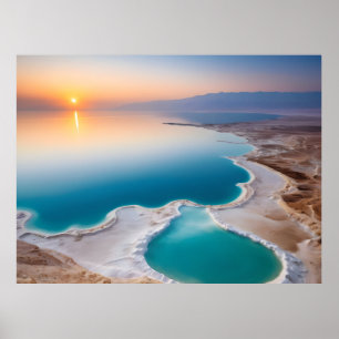 Poster paisagem do Mar Morto Israel