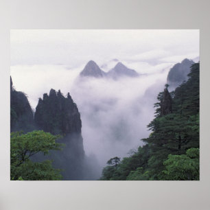 Pôster Paisagem do Monte Huangshan (Montanha Amarela) em