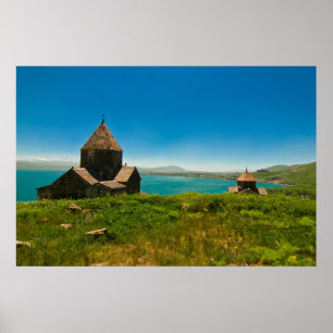 Poster Paisagem do mosteiro de Sevan