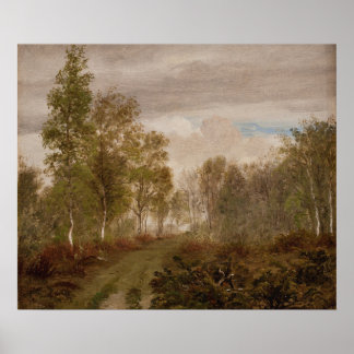 Poster Paisagem do outono P. C. Skovgaard, óleo de vintag