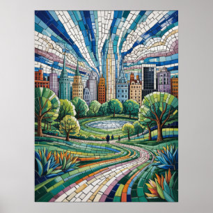 Poster Paisagem do Parque Mosaico da Cidade de Nova York