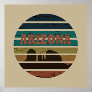 Poster paisagem do pôr do sol arizona vintage az