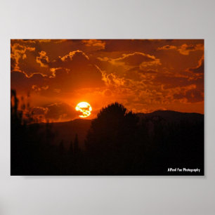 Poster Paisagem do Pôr do Sol Noturno