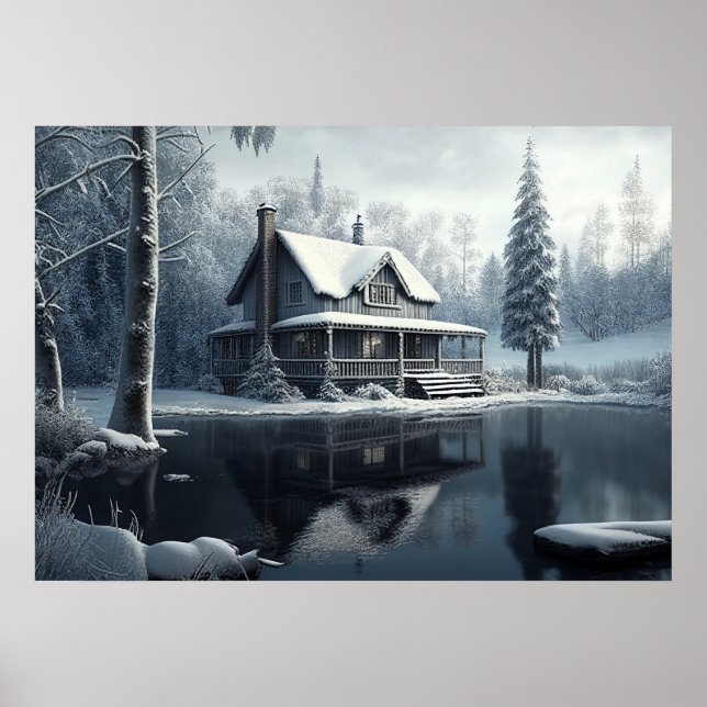 Poster Paisagem do Rio de inverno (Frente)