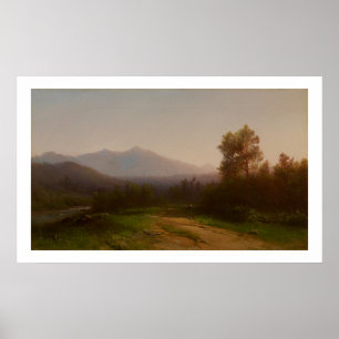 Pôster Paisagem do Rio Hudson, c.1860-5 (óleo em canvas)