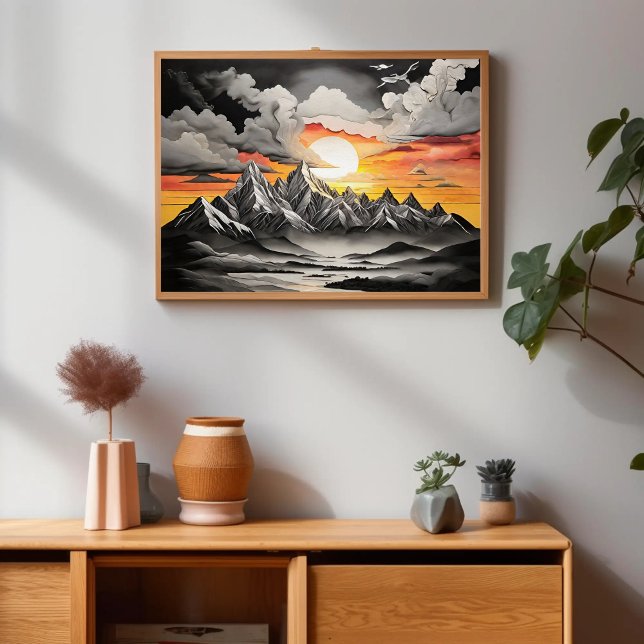 Poster Paisagem do Sol da Montanha Russa (Criador carregado)