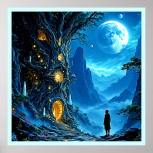 Poster Paisagem do Sonho de Casa da Árvore Mística
