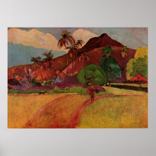 Poster Paisagem do Tahitian de Paul Gauguin (1893)