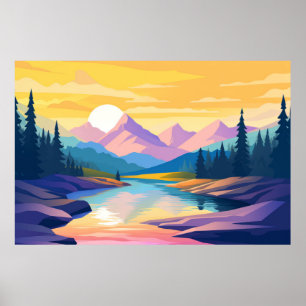 Poster Paisagem do Vale das Montanhas