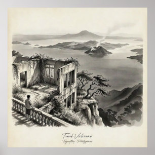 Poster Paisagem do Vulcão Taal Tagaytay Filipinas