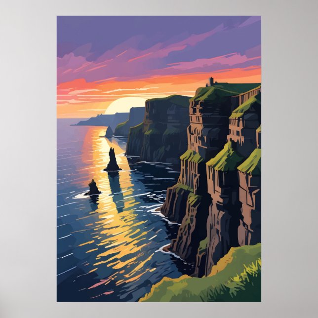Poster Paisagem dos Penhascos de Moher (Frente)
