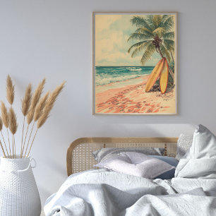 Poster Paisagem dos Sonhos da Baía de Coral – Praia Tropi