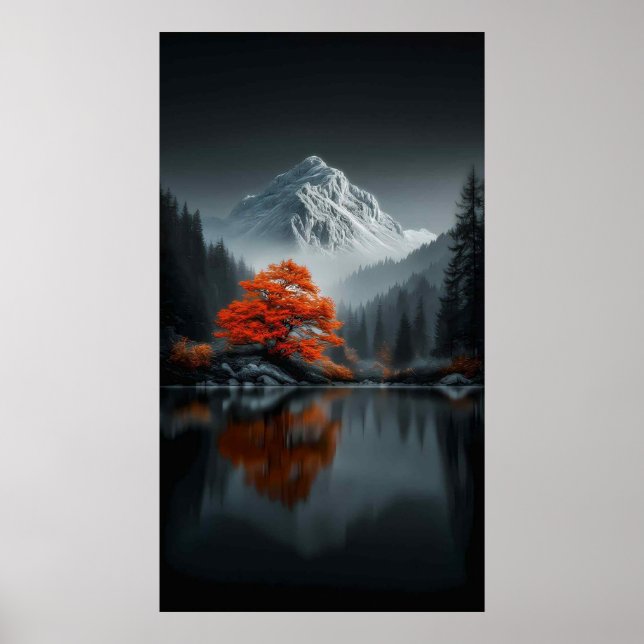 Poster Paisagem Dramática de Montanha (Frente)