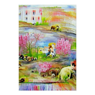 Pôster Paisagem em Aquarela