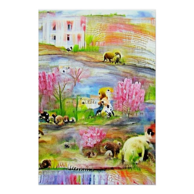 Pôster Paisagem em Aquarela  (Frente)