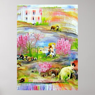 Poster Paisagem em Aquarela