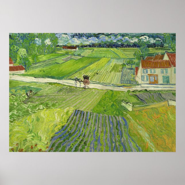 Poster Paisagem em Auvers após chuva por Vincent van Gogh (Frente)
