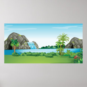 Poster Paisagem em cascata
