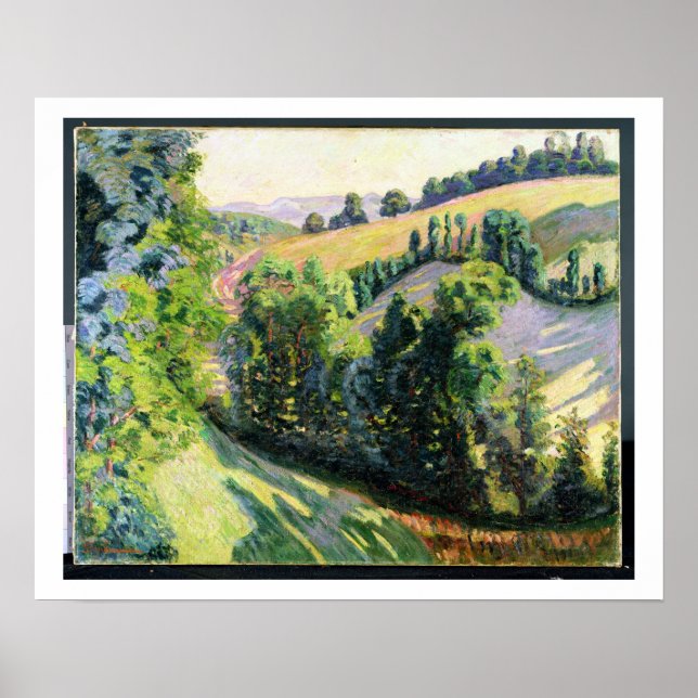 Pôster Paisagem em Pontgibaud, c.1895 (óleo na canvas) (Frente)