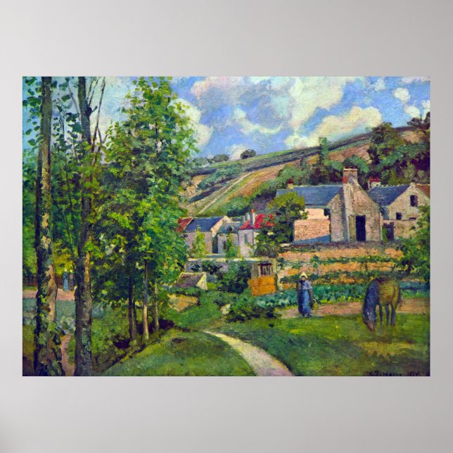 Poster Paisagem em Pontoise por Camille Pissarro (Frente)
