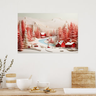 Poster Paisagem Escandinava 3D