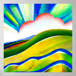 Poster Paisagem Explosão de Cores Arco-íris