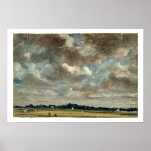 Poster Paisagem extensiva com nuvens cinzentas, c.1821