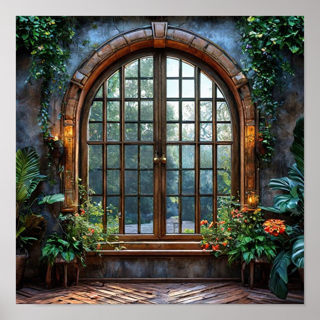 Poster Paisagem falsa da janela (Frente)